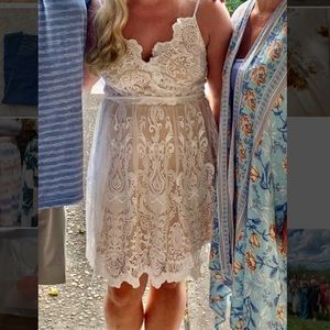 White lace short dress bridal / wedding / graduation